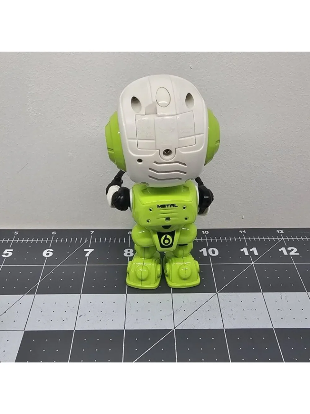 Vintage Metal Robot Toy Interactive Talking Green Robot Kids Collector Works!